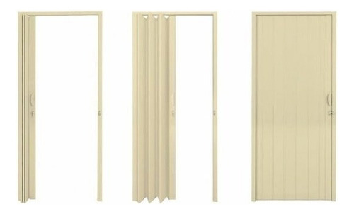 Porta Sanfonada Pvc Polifort 210cmx80cm Bege Bfwt