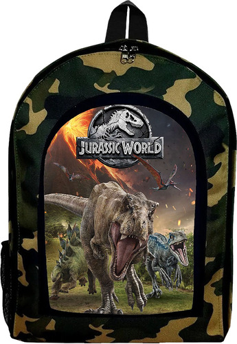 Mochila Escolar Reforzada Negra Jurassic World