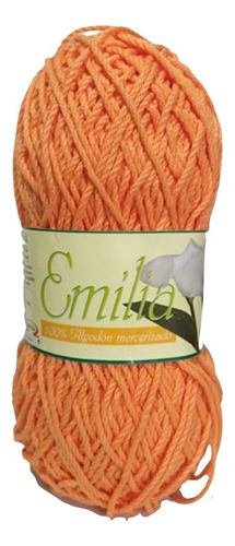 Hilaza Emilia 100% Algodón Mercerizado Madejas De 100 Gr. Color Mandarina