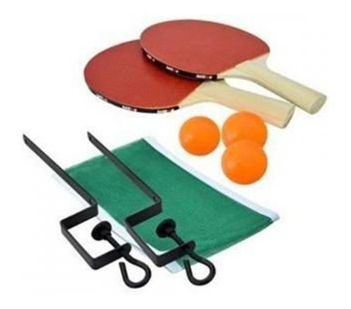 Set De Pin Pon Paletas Pelota Y Red Con Soporte Para La Mesa
