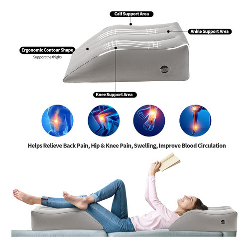 Cojín Inflable Para Levantar Piernas, Almohada Para Culo Color Gris