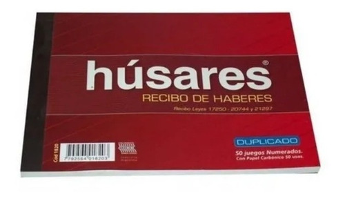 Recibo Ley Husares 1820 Duplicado X 50 Haberes Sueldo