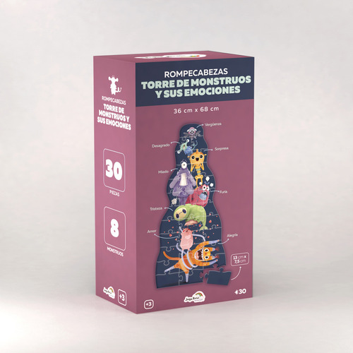 Rompecabezas Puzzle Torre de Monstruos y sus emociones 30 Piezas Infantil Didactico Niños