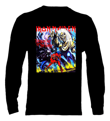 Polera Manga Larga Iron Maiden - Ver 91 - The Number Of The 