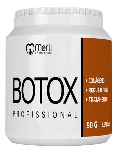 Botox Capilar Profissional 90g Redução Volumes, Cabelos