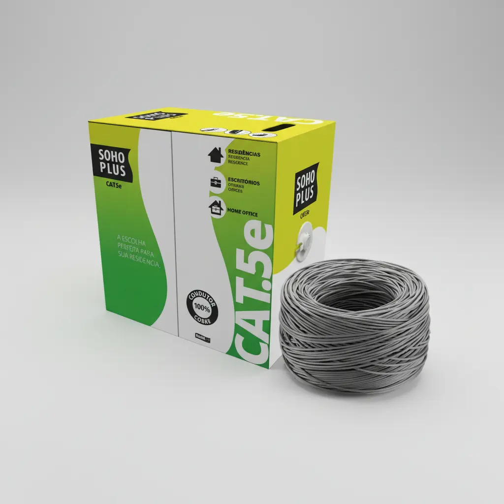 Cabo de Rede CFTV Furukawa Soho Plus CAT5e 305 Metros CMX 4 pares 100% Cobre - Cinza