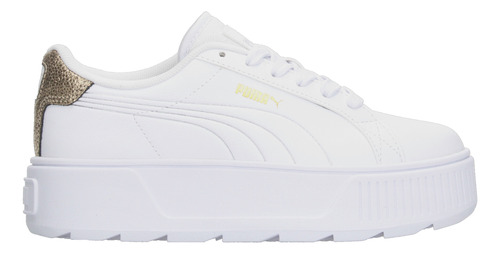 Tenis Puma Mujer Karmen Metallic Blanco Con Plataforma Dama