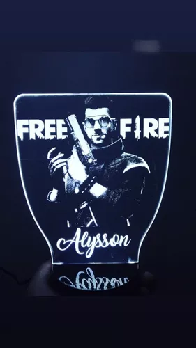 Abajur Luminária Free Fire Freefire Personalizado Com Nome