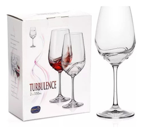 Set X2 Copas De Vino Bohemia Turbulence Cristal 350ml