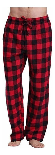 Pijama De Pantalones A Cuadros Sueltos Para Hombre