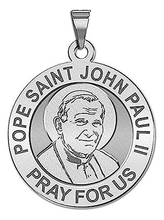 Papa San Juan Pablo Ii Medalla Religiosa  3/4 Inch Tamaño