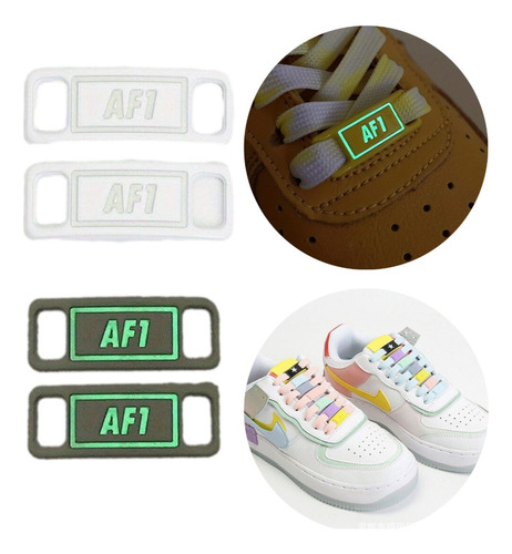 Hebilla Dije Zapatilla Air Force One Af1 Luminosos Blanco