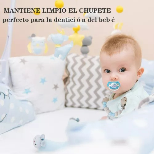 Cadenas De Chupete Para Bebé Chupon Silicona Clip Suave 4pcs