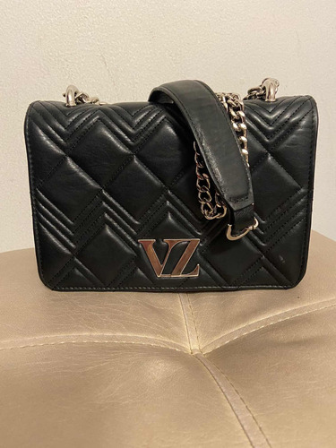 ¡bolso Vélez Original Cuero Negro!! Perfecto Estado