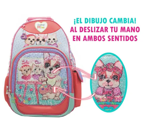 Mochila Espalda 18p Simones Sofia Lentejuelas Mundomanias