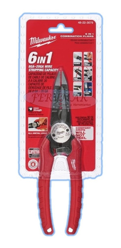 Pinza Alicate Pelacable Lima Milwaukee 6 En 1 48-22-3079