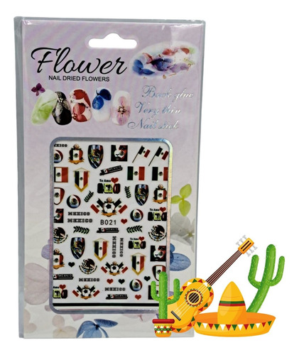 Stiker Uñas Fiestas Patrias 12 Piezas