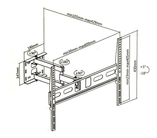 Base Giratoria E Inclinable De Pared Para Tv De 37 - 70 2