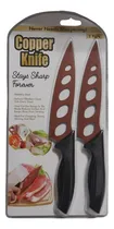 Comprar Set Dos Cuchillos De Cocina Recubrimiento Cobre Y Acero Inox