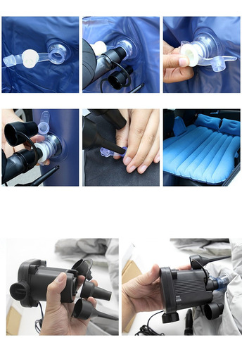 Colchon Inflable Con Compresor 12v Y 2 Almohadas Para Auto