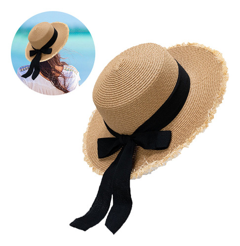 Sombrero De Sol De Ala Ancha Plegable For Mujer Con Sombrer