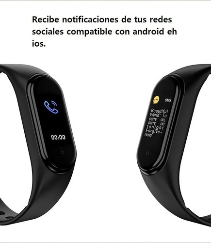 Imagen 2 de 8 de Smartband M4 Pulsera Inteligente Botón Táctil Sensor