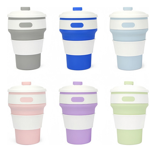 Taza Plegable Silicona 350ml, Multicolor Aleatorio 2 Piezas