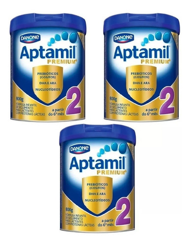 Kit Com 3 Leite Em Pó Aptamil 2 800g - Fórmula Infantil