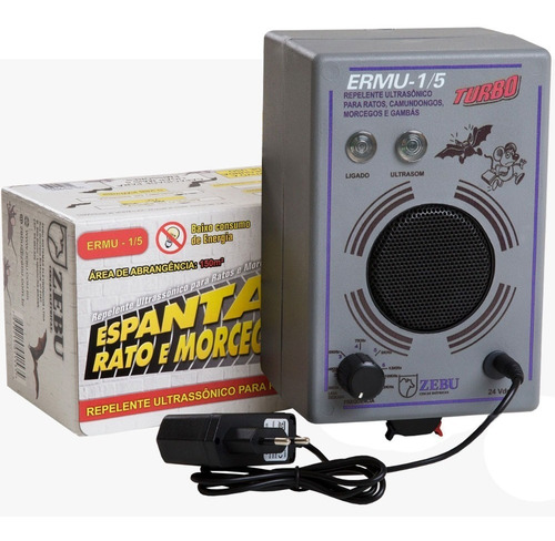 Kit Espanta Rato E Morcego 450m² Com 02 Emissores Extra Zebu