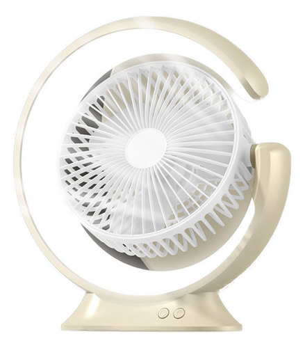 Ventilador Giratorio Con Área Caqui Con Lámpara De Mesa Gira