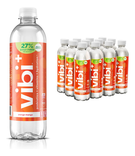 Vibi + - Mango Naranja - Agua Con Sabor A Alta Fibra - Prebi