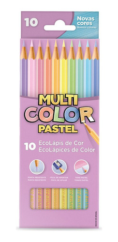 Ecolápis Cor Pastel Multicolor 10 Cores Faber-castell