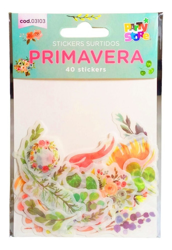 Imagen 2 de 5 de Stickers Flores Privamera Pack 40 Unidades Ideal Souvenir