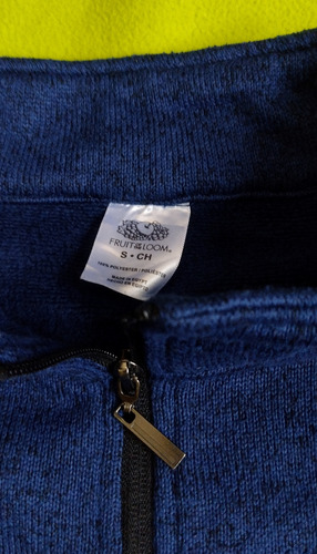 Sweter Ch Cierre Cuello Blue Cobalt Fruit Of The Loom Usado (Usado)
