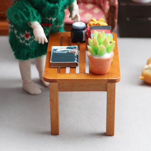Mesa De Centro De Madera De Simulación A Escala 1:12, Casa