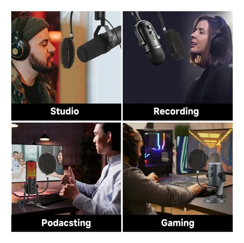 Micrófono Pop Filter Proar Para Blue Yeti, Blue Snowball