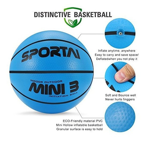 Stylife 5inch Mini Basketball for Kids Inflatable Ball Environmental Protection Material,Soft and Bouncy,Colors Varied 