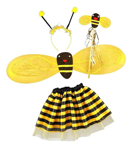 4pc Amarillo Niños Bee Bumblebee Varita De