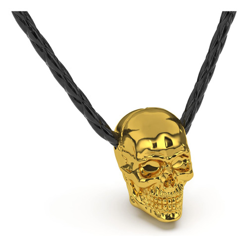 Serasar Collar De Cuero Con Colgante Calavera Hombre 60cm De