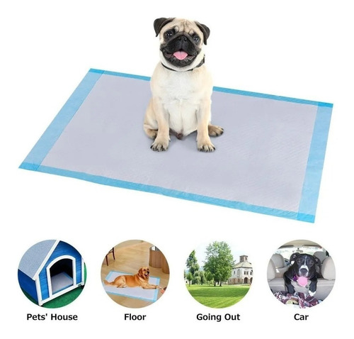 Imagen 2 de 9 de Pack 20 Pañales Sabanillas Entrenamiento Mascotas 90x60cm