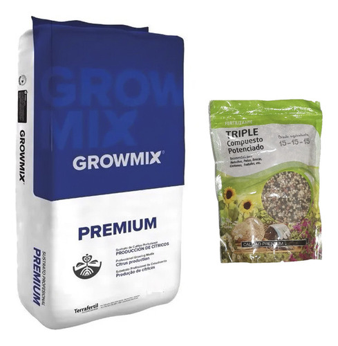 Sustrato Growmix Premium 80lt Con Triple 15 Lj 1kg