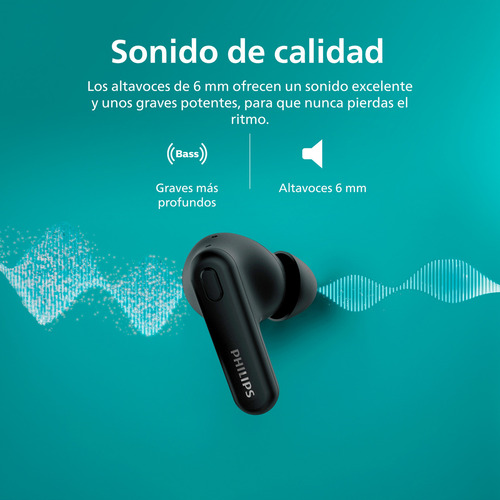 Audífonos True Wireless Bluetooth Philips Tat1138 Negro