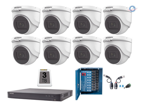 Kit 2mpx 8cámaras Domo Ext/dvr 8ch/fuente De Poder-3tb