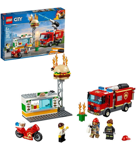 Juego Lego City, Rescate Incendio Bar De Hamburguesas 327pzs