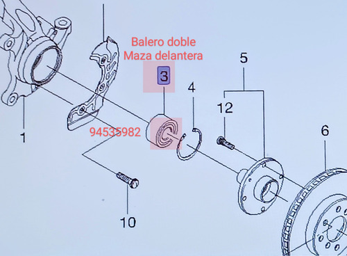Balero Doble Maza Delantera Optra 2006/10. Gm Orig. 94535982