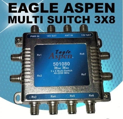 Imagen 2 de 4 de Multi Switch 8x1 40-2050 Mhz Eagle Aspen Dtv 8x1 Tdt
