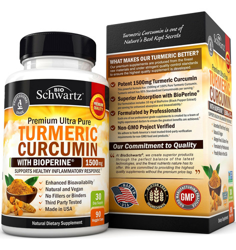 Suplemento Bioschwartz Curcuma Curcumina 1500 Mg Com Bioperi