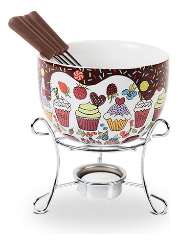 Conjunto Fondue 7 Pçs Suporte Para Vela Cupcake - Brinox