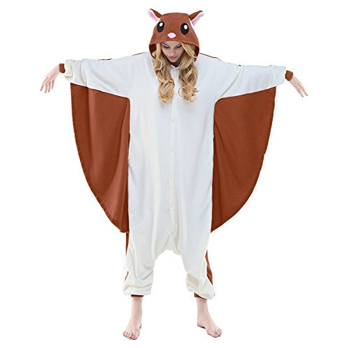 Adulto Unisex Flying Squirrel Onesie Pijama Disfraz