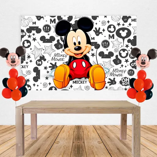 Fondo De Tela Mickey Mouse Bebe Y Pluto Baby Shower Bautismo